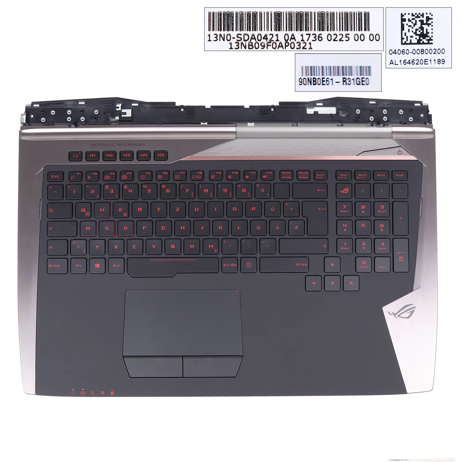 Picture of ASUS G701V G701VO G701VI G701VIK Laptop Palmrest GR Keyboard with Touchpard 